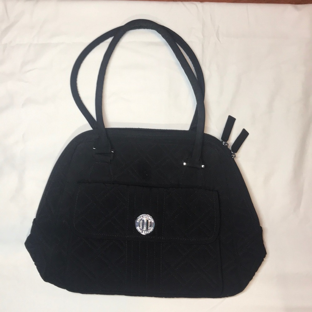 Vera Bradley Black Turn Lock Satchel